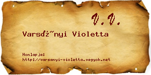 Varsányi Violetta névjegykártya